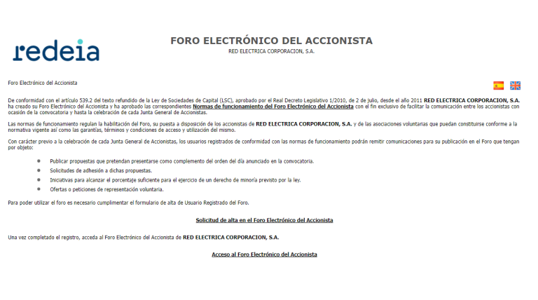Sistema de foro electrónico de la Junta General de Accionistas